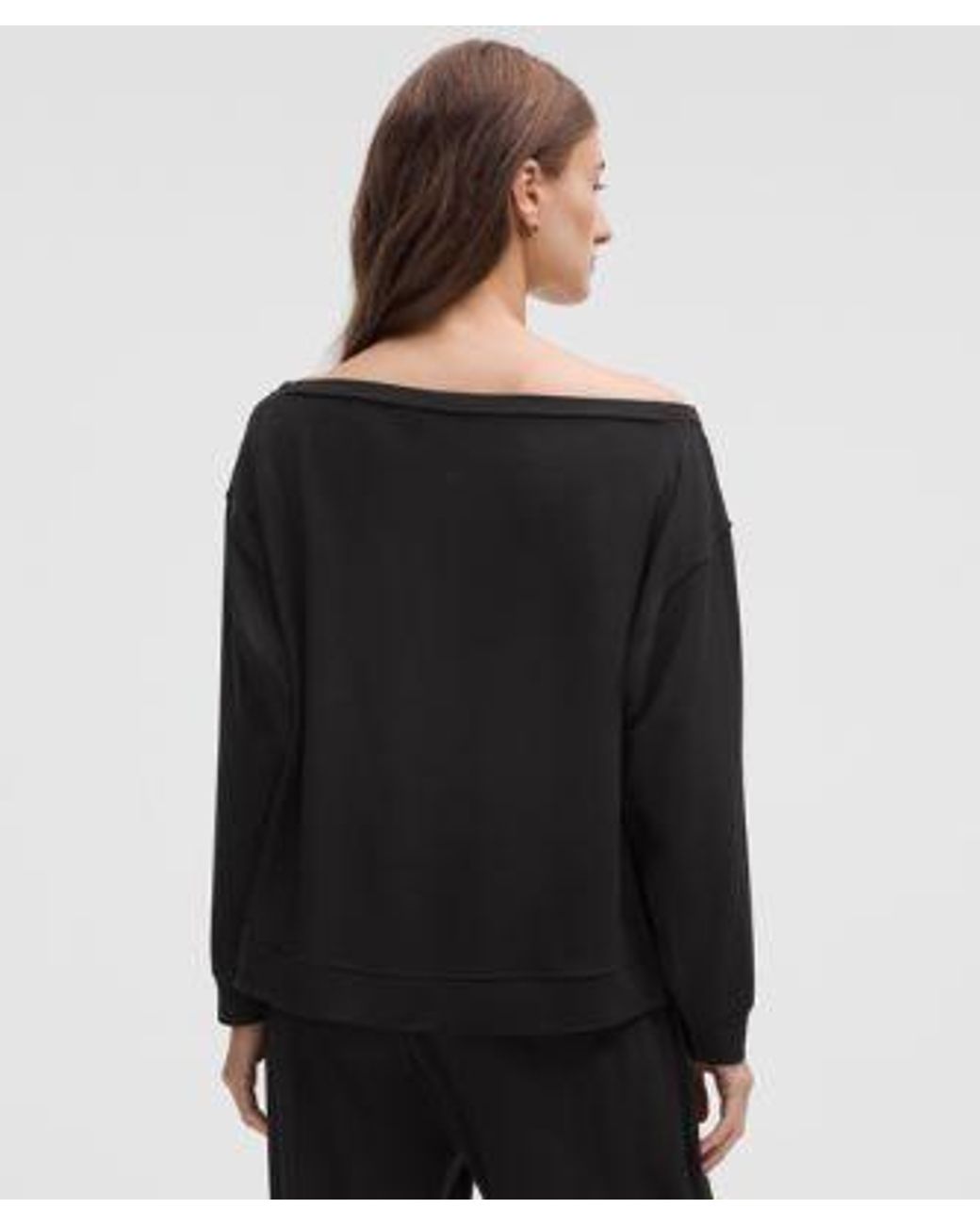 lululemon athletica Black Becalm Oversized Boatneck Long-Sleeve Shirt