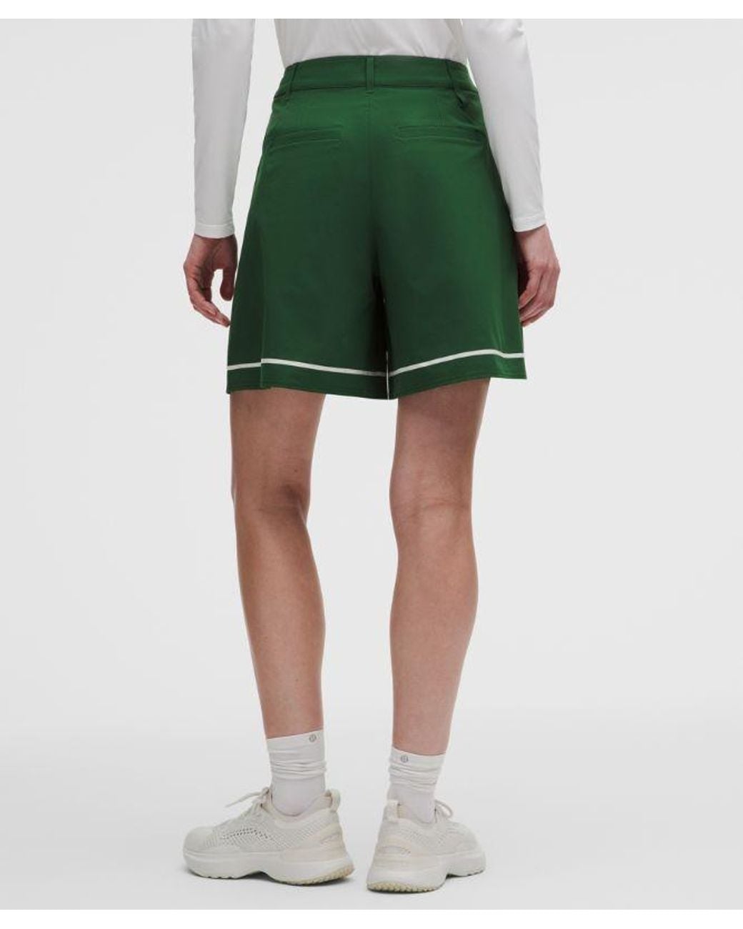 lululemon athletica Green – Box-Pleat High-Rise Golf Shorts – 7" – – Size 28