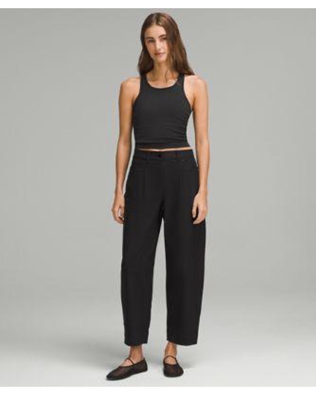 lululemon athletica Ebb To Street Cropped Racerback Tank Top - Color Black - Size 10