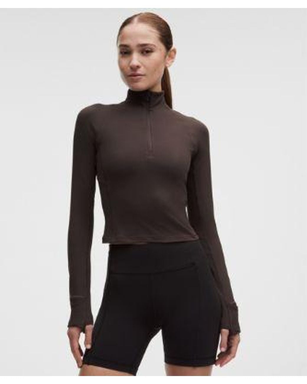 lululemon athletica Black It's Rulu Cropped Half Zip