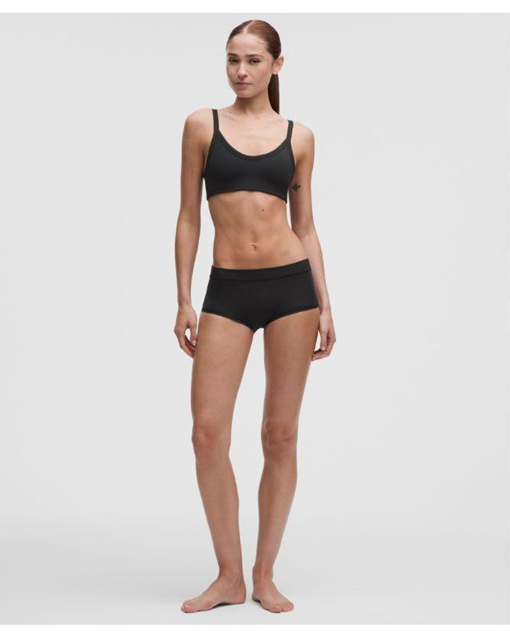 lululemon athletica Black – Underease Mid-Rise Ruched Boyshort Underwear – – Size Large