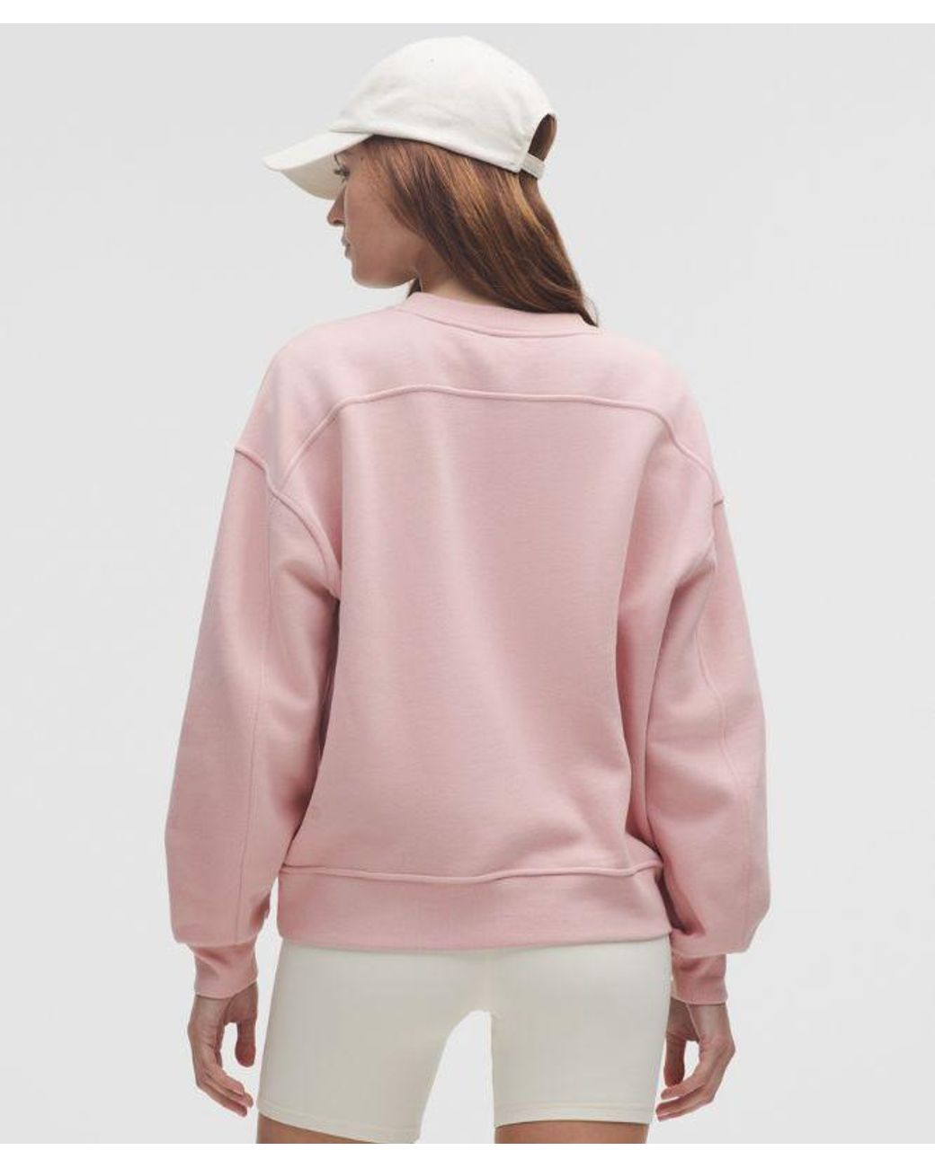 lululemon athletica Pink – Perfectly Oversized Fleece Crew Sweatshirt Logo – –