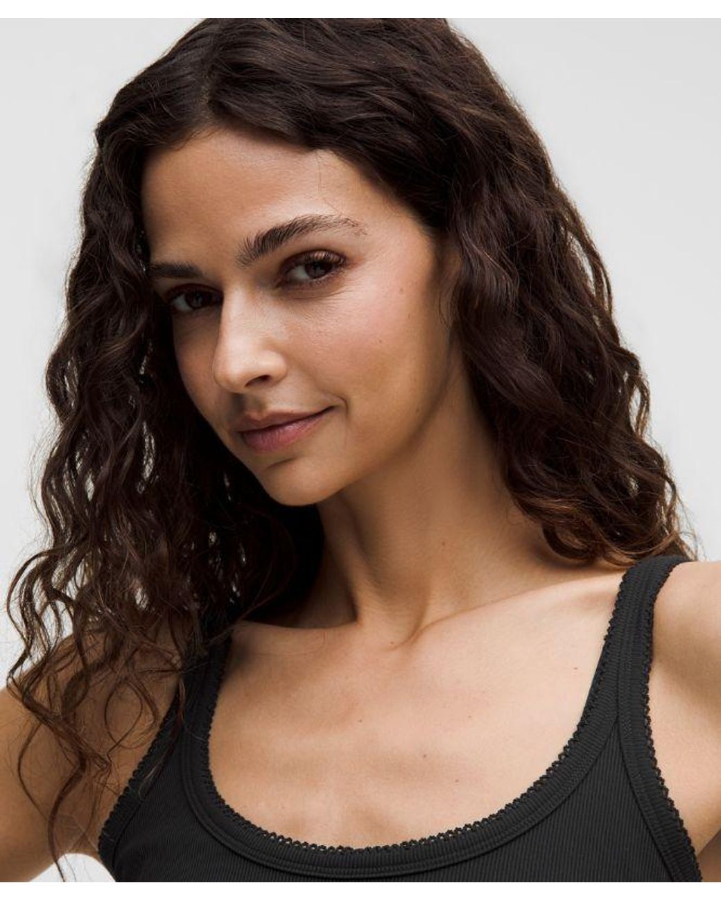 lululemon athletica Black – Nulu Ribbed Cropped Tank Top Heart – – Size Medium