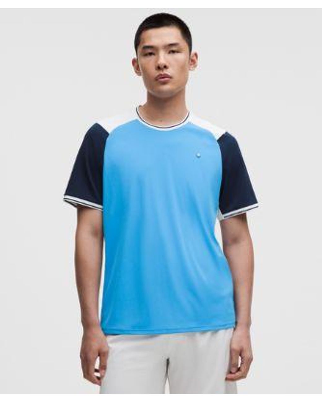 lululemon athletica Blue Uv-Protective Textured Mesh Tennis Shirt for men
