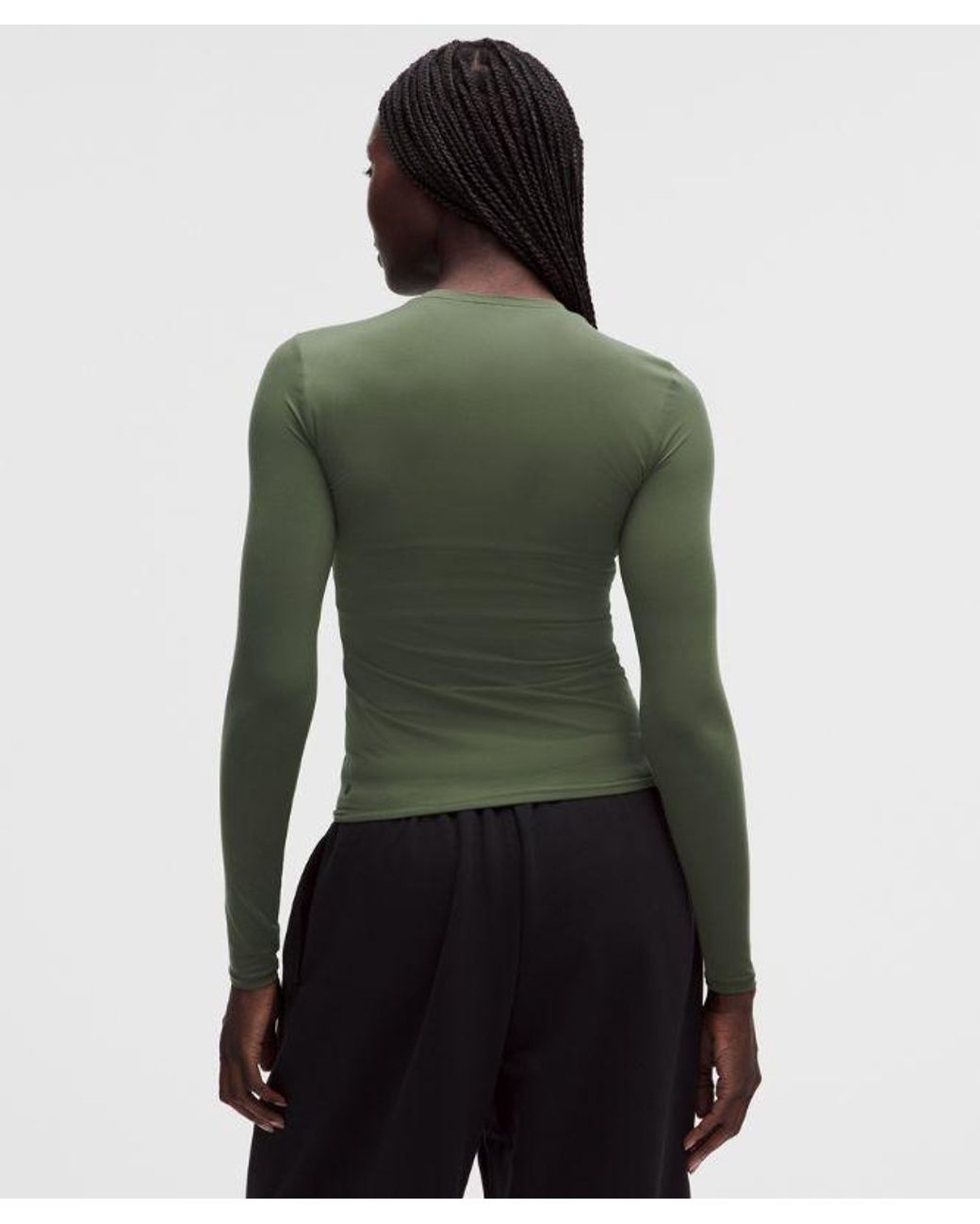 lululemon athletica Green Wundermost Ultra-Soft Nulu Crewneck Long-Sleeve Shirt