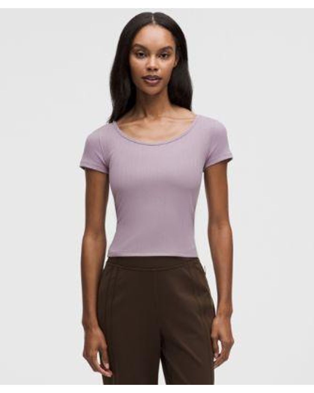 lululemon athletica Purple – Hold Tight Micro-Rib Cross-Back T-Shirt – /Pastel – Size 14