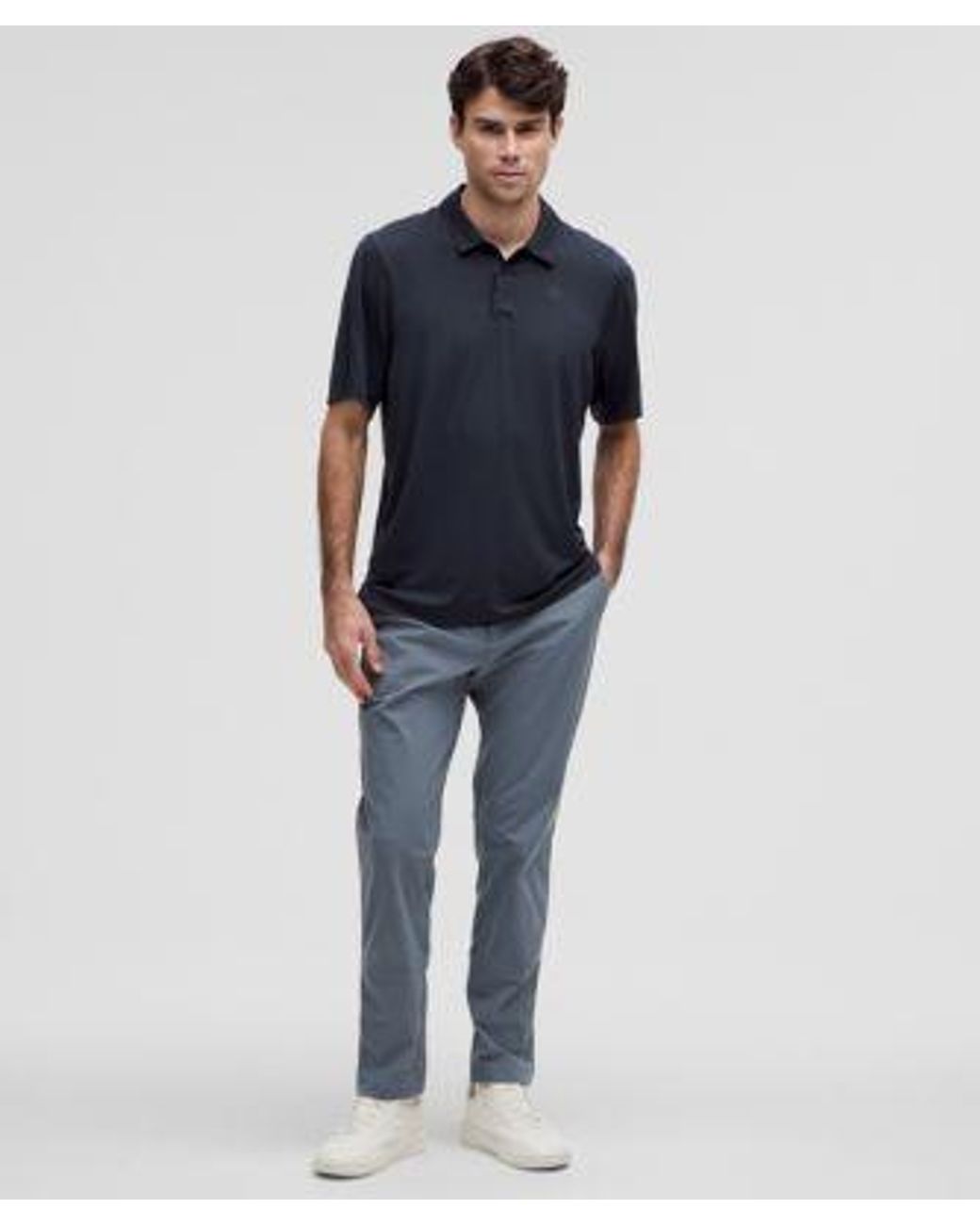 lululemon athletica Blue Logo Sport Polo Short Sleeve for men