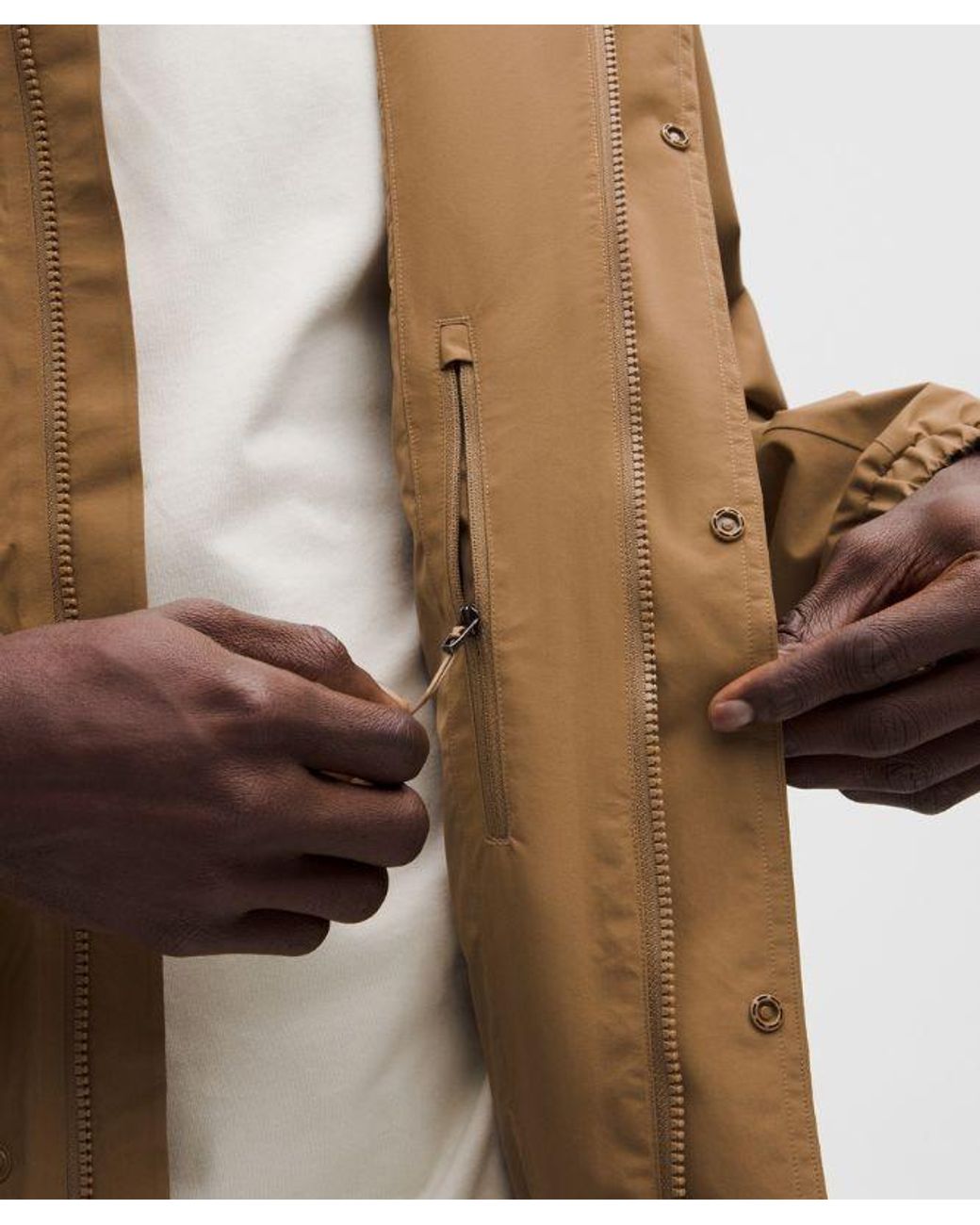 lululemon athletica Natural – Waterproof Cinch-Hem Jacket – /Khaki – for men