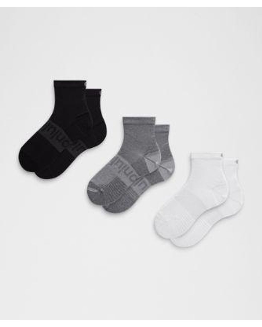 lululemon athletica Black – Power Stride Ankle Socks 3 Pack – – Size Large