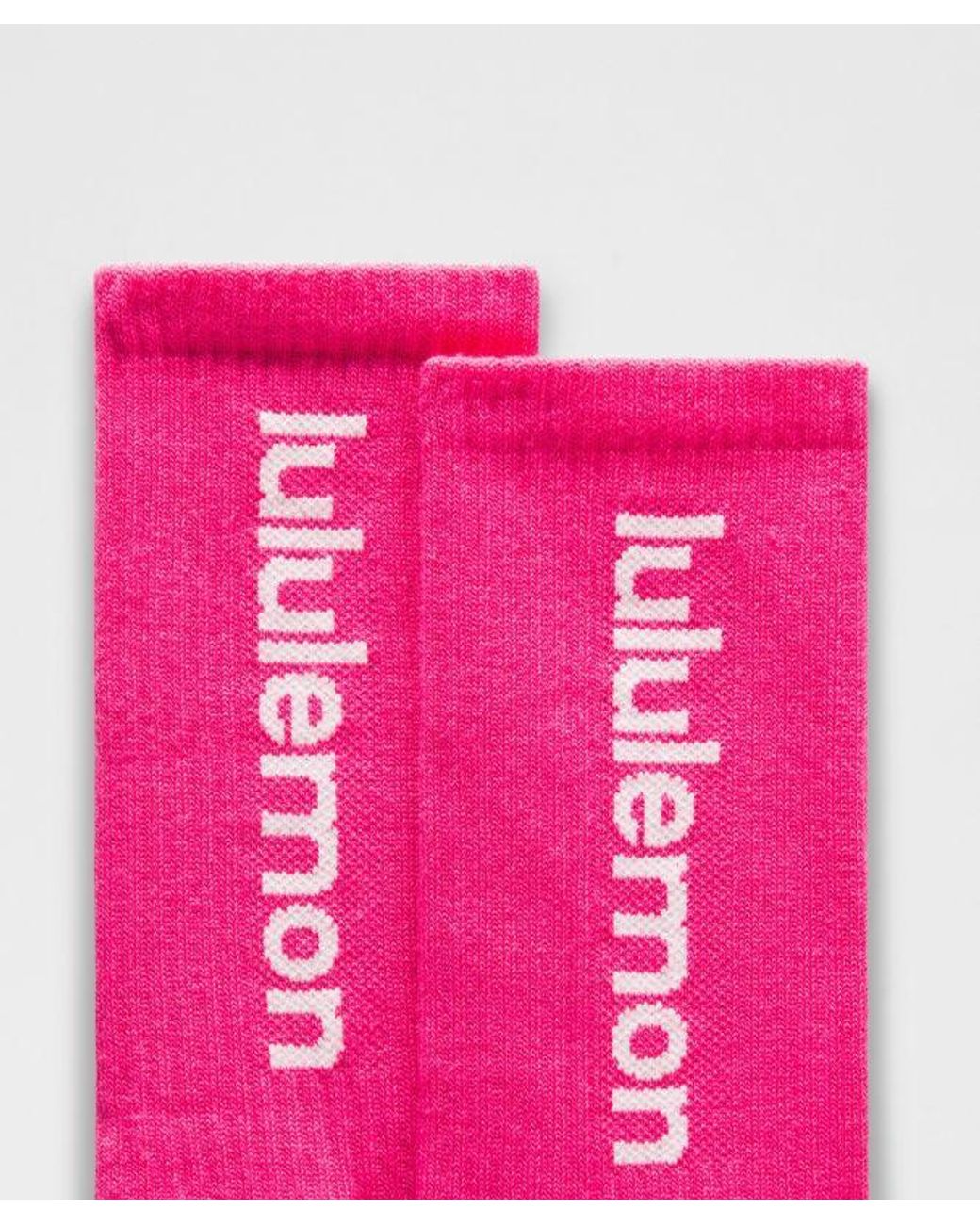 lululemon athletica Pink – Daily Essential Crew Socks Wordmark 3 Pack – – Size Large
