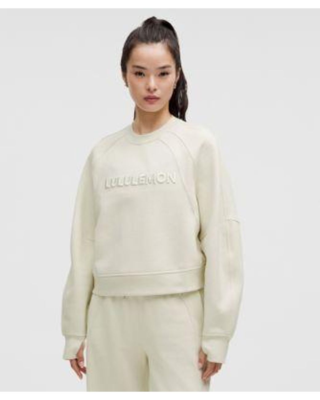 lululemon athletica White Scuba Oversized Pullover