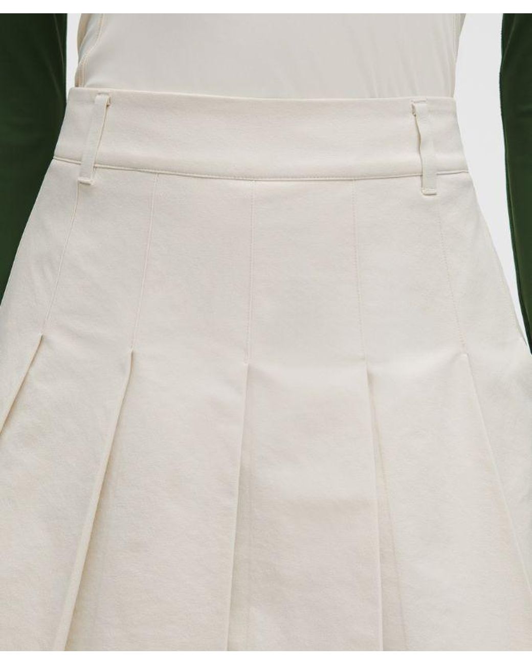 lululemon athletica White – Box-Pleat High-Rise A-Line Golf Skirt – – Size 28