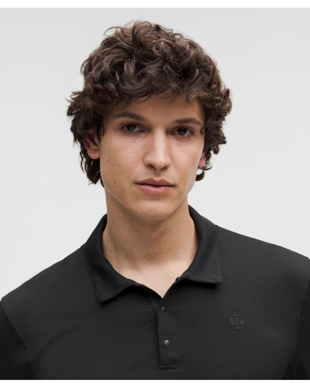 lululemon athletica Black Logo Sport Polo Short Sleeve for men