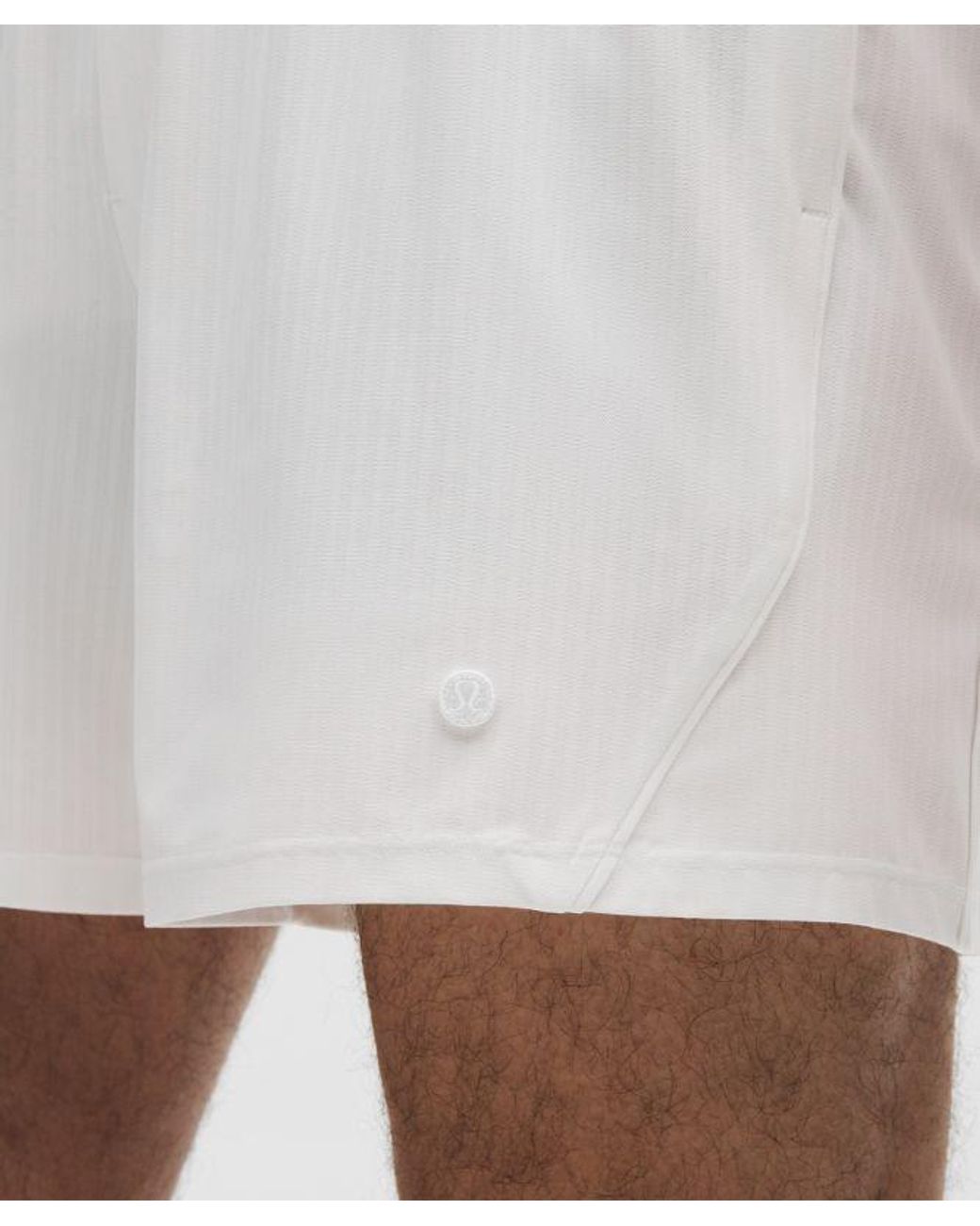 lululemon athletica White Striped Mesh Tennis Short 5" for men