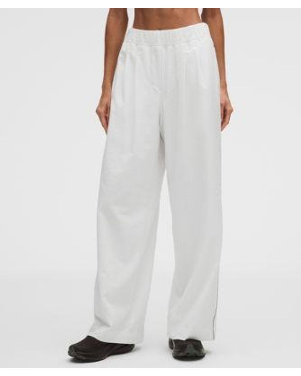 lululemon athletica White – Seersucker High-Rise Pleated Pants Regular – – Size Large