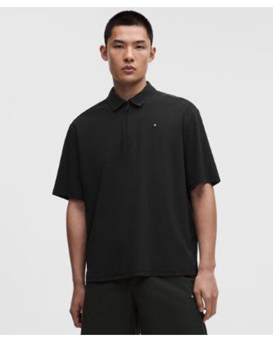 lululemon athletica Black Oversized Golf Polo Shirt for men