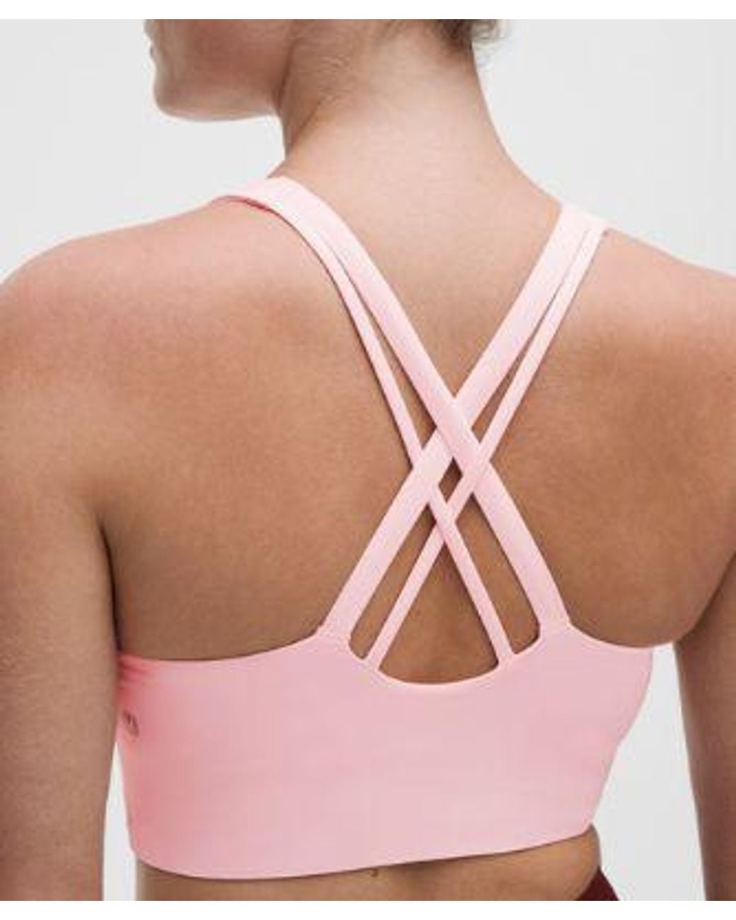 lululemon athletica Red – Energy High-Neck Longline Sports Bra Medium Support, B–D Cups Evolve Wordmark – – Size Large