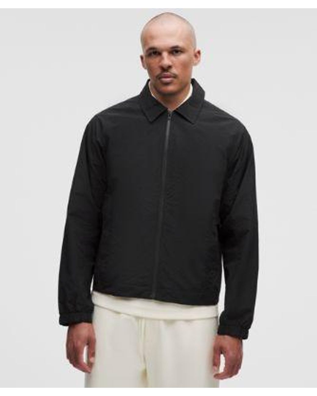 lululemon athletica Black Cotton-Blend Collared Jacket for men