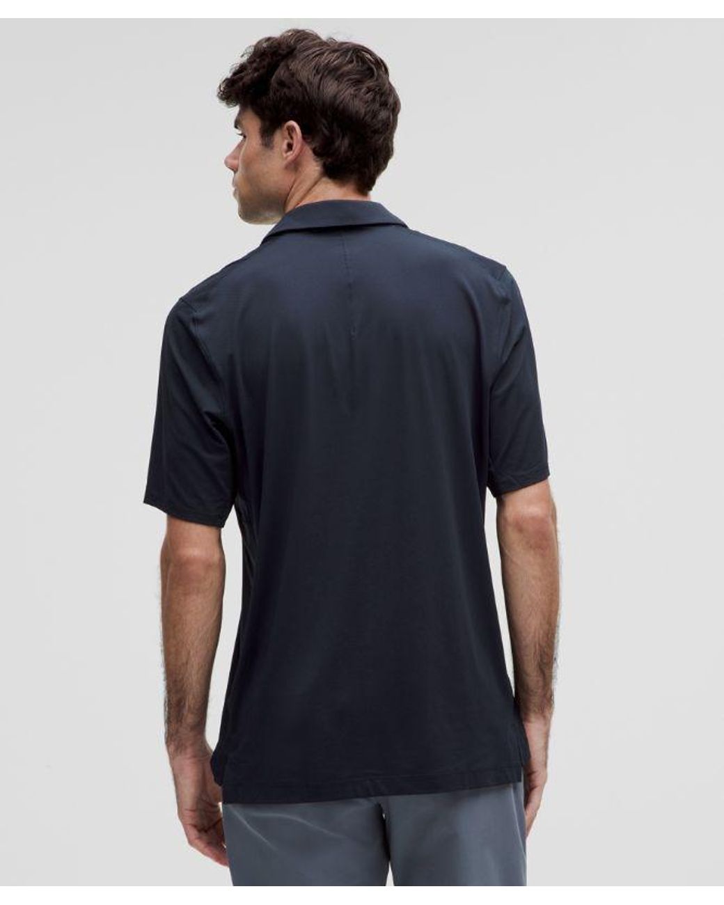 lululemon athletica Blue Logo Sport Polo Short Sleeve for men