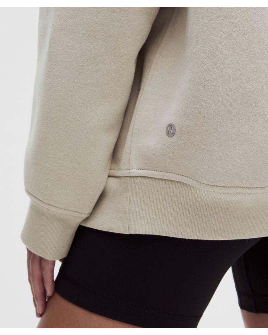 lululemon athletica Natural – Steady State Superloft Oversized Funnel-Neck Half Zip Sweatshirt – – Size Large