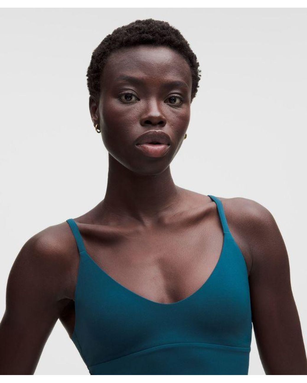lululemon athletica Blue – Focuser Scoop-Neck Sports Bra Nulu Light Support, A/B Cup – – Size Large