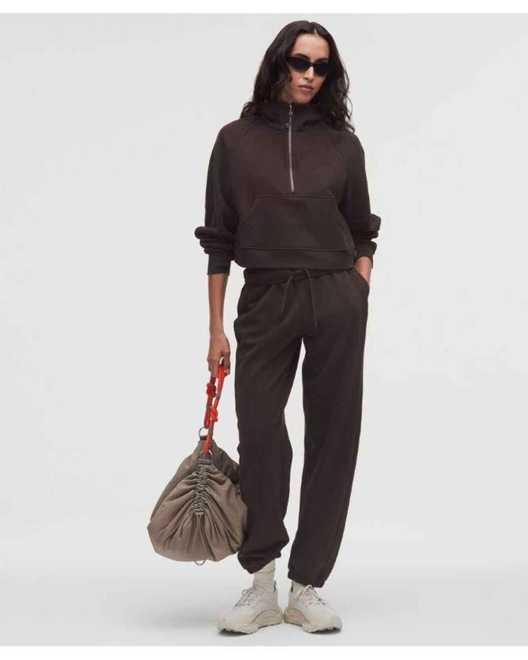 lululemon athletica Brown – Scuba Oversized Half-Zip Hoodie – – Size Medium/Large