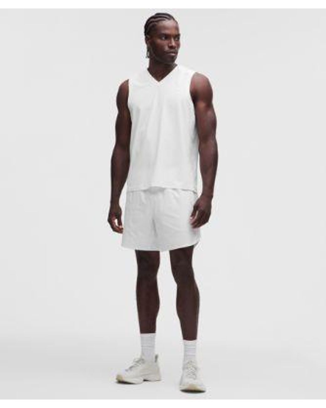 lululemon athletica White Pique Mesh-Panel Sleeveless Tennis Shirt for men