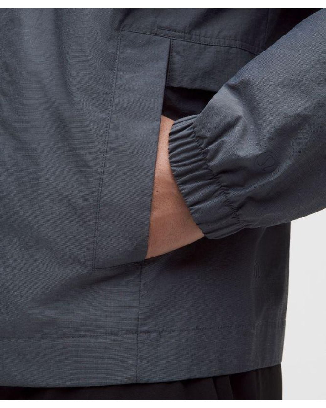 lululemon athletica Gray Cotton-Blend Collared Jacket for men