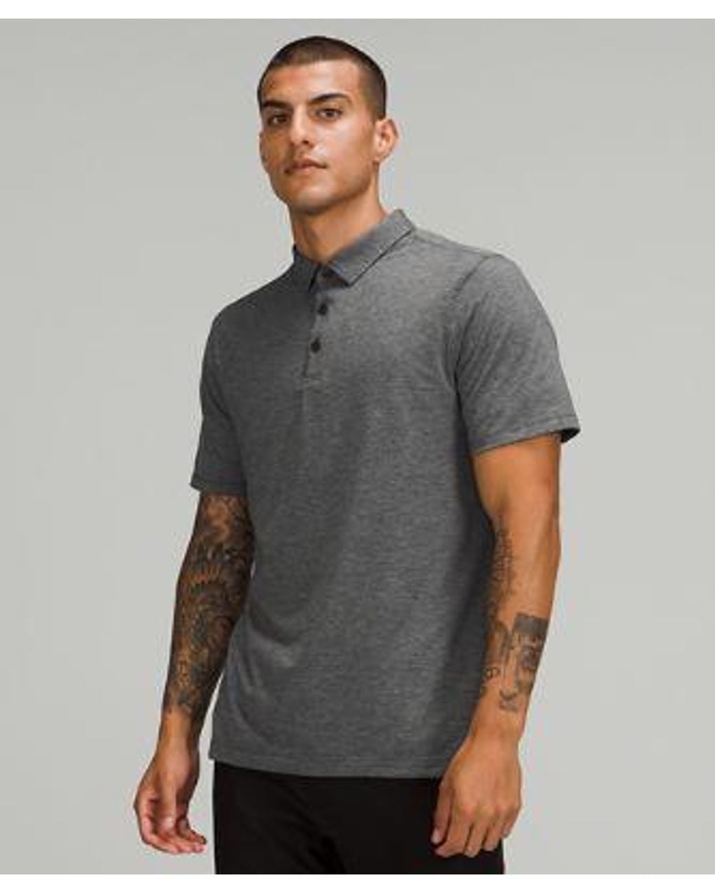 lululemon athletica Gray Evolution Short-Sleeve Polo Shirt for men
