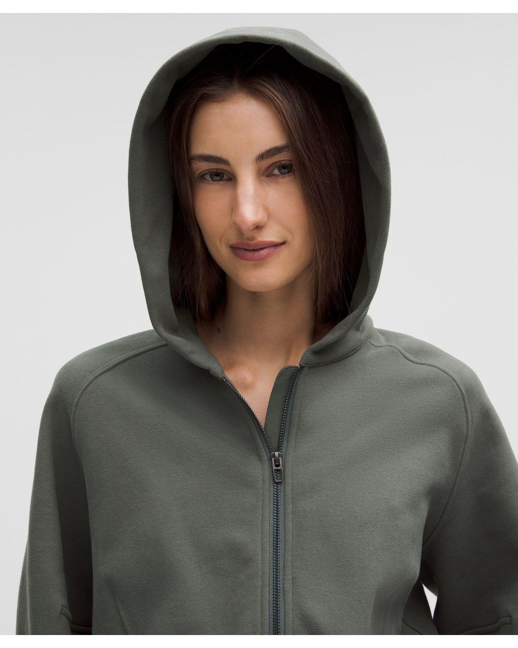 lululemon Loungeful Relaxed-Fit Full-Zip Cropped Hoodie in Gray | Lyst