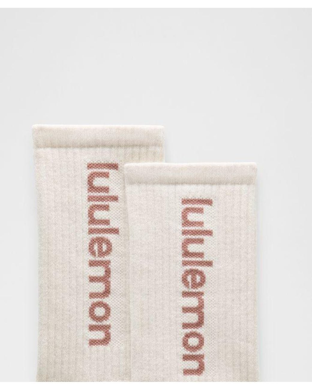 lululemon athletica Pink – Daily Essential Crew Socks Wordmark – – Size Large