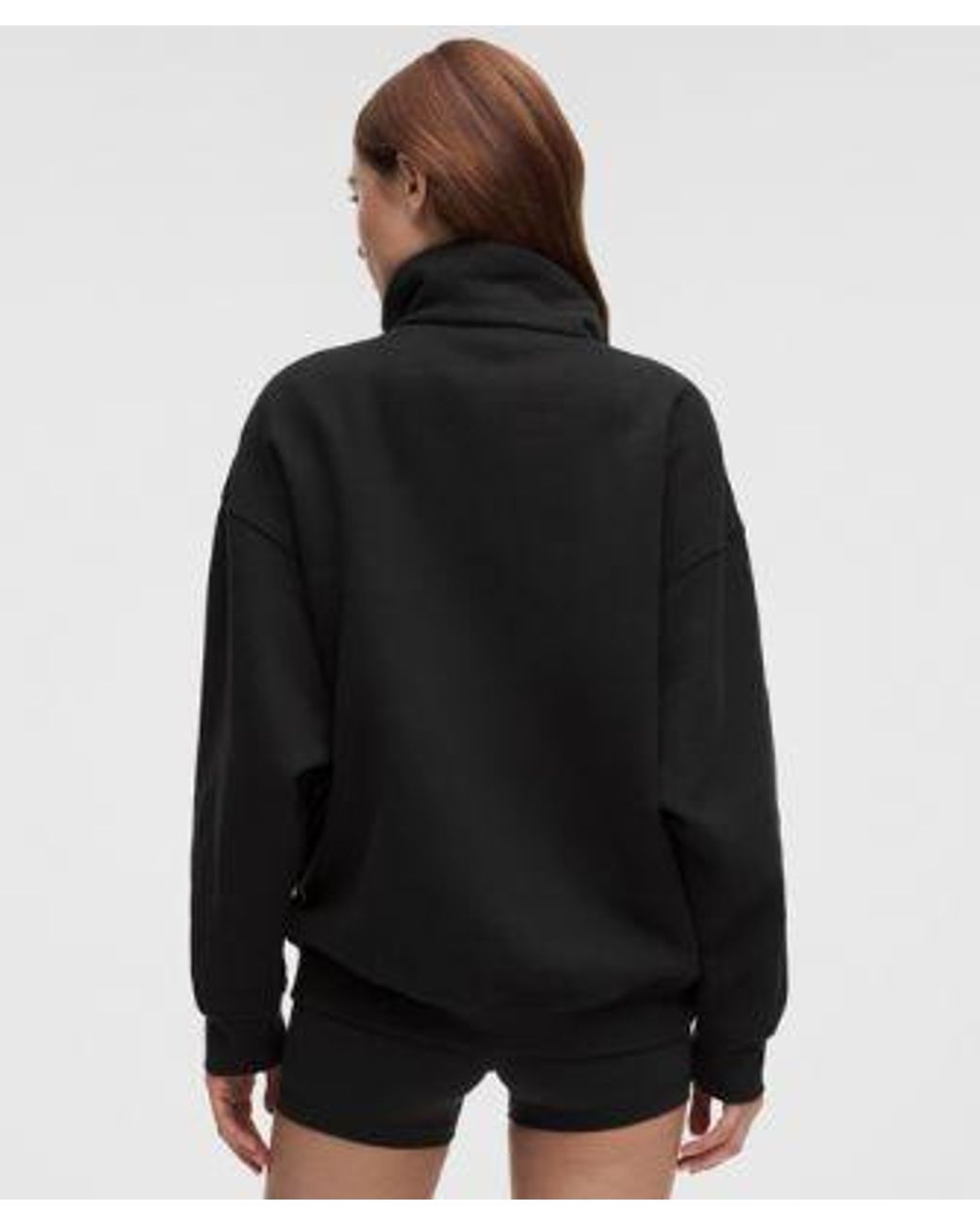 lululemon athletica Black – Steady State Superloft Oversized Funnel-Neck Half Zip Sweatshirt – – Size Large