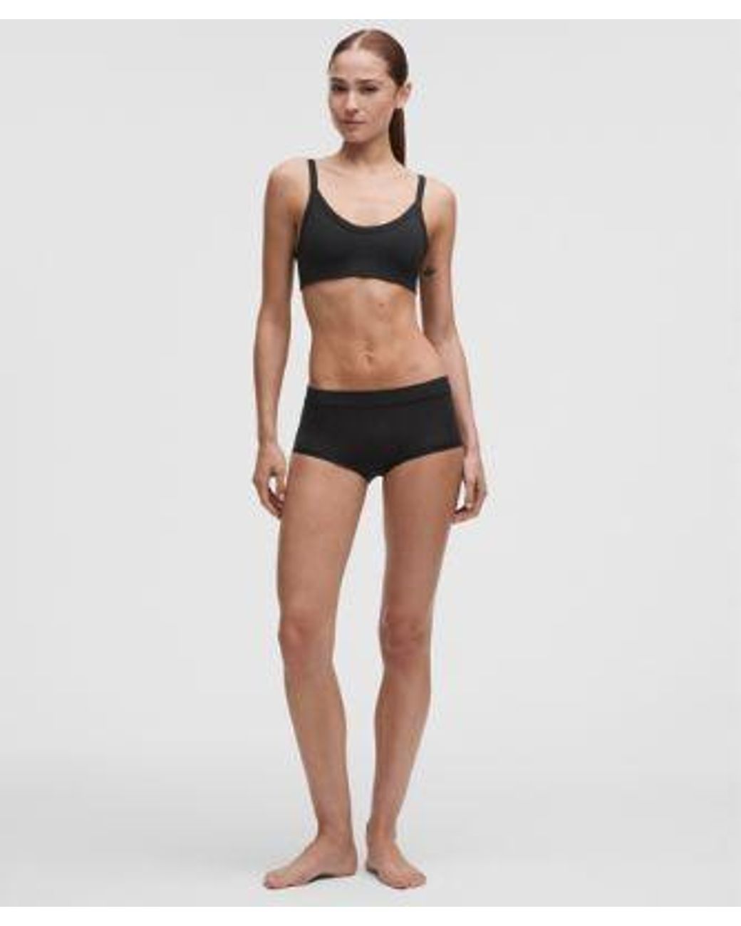 lululemon athletica Black – Underease Mid-Rise Ruched Boyshort Underwear – – Size Large