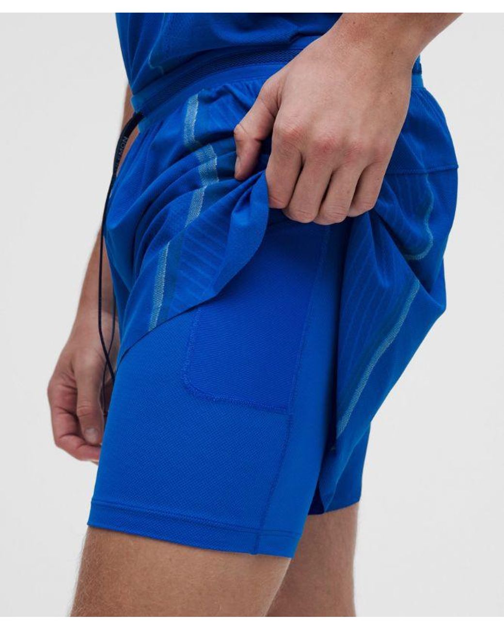 lululemon athletica Blue Fast And Free Airflow Running Short 6" for men