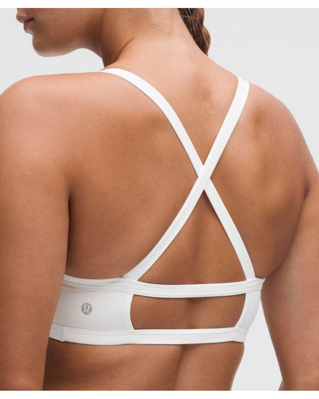 lululemon athletica White – Like A Cloud Sports Bra D/Dd Cup Contrast Trim – – Size 14