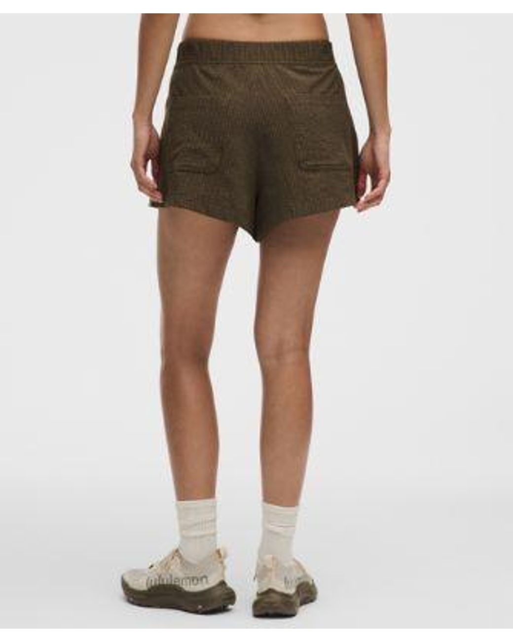 lululemon athletica Brown – Seersucker High-Rise Pleated Shorts – 3.5" – – Size Large