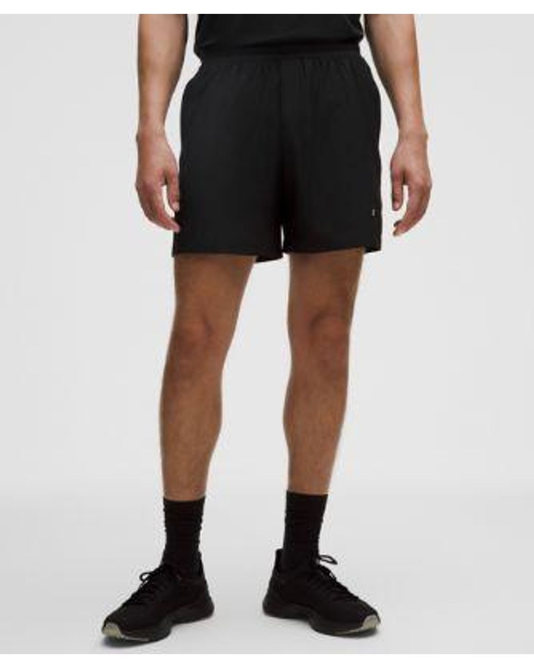 lululemon athletica Black Striped Mesh Tennis Short 7" for men
