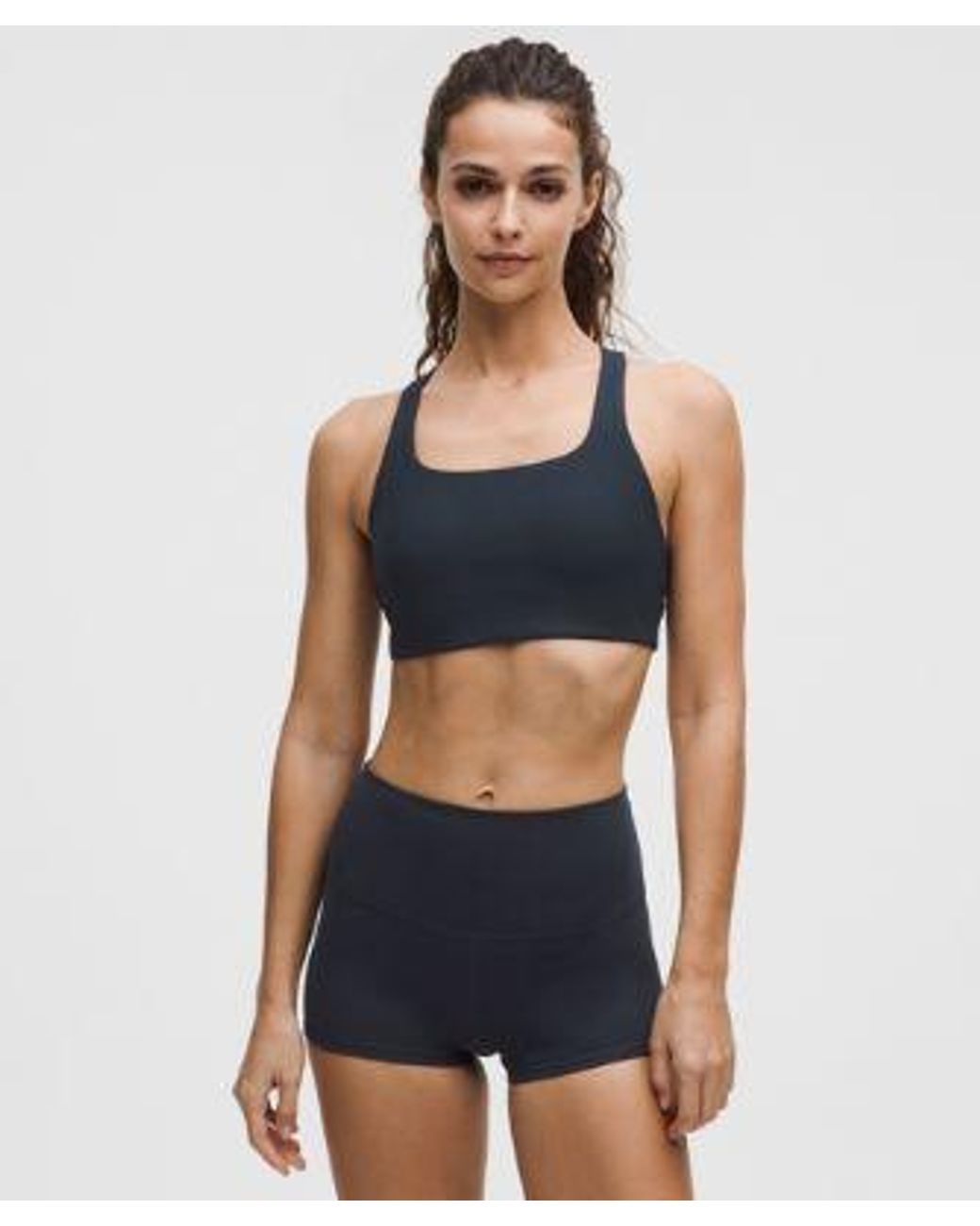 lululemon athletica Blue – All-Time Hero Ribbed Sports Bra Medium Support, B/C Cup – – Size Large