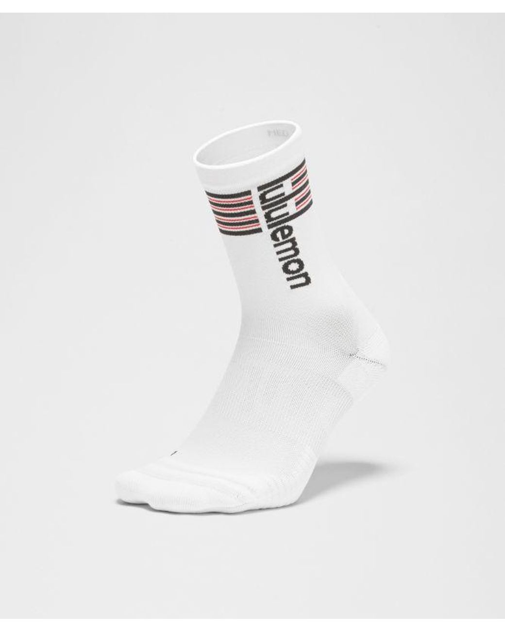 lululemon athletica White – Power Stride Crew Socks Stripe – – Size Large