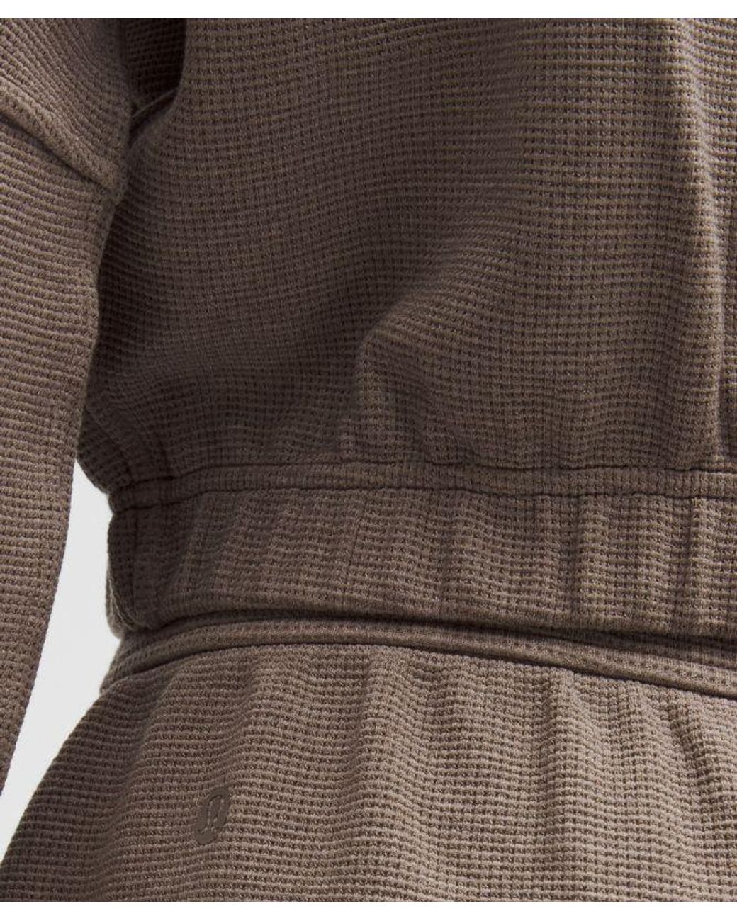 lululemon athletica Brown – Scuba Cropped Funnel-Neck Half Zip Sweatshirt Waffle – –