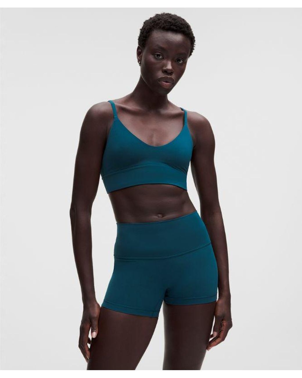 lululemon athletica Blue – Focuser Scoop-Neck Sports Bra Nulu Light Support, A/B Cup – – Size Large