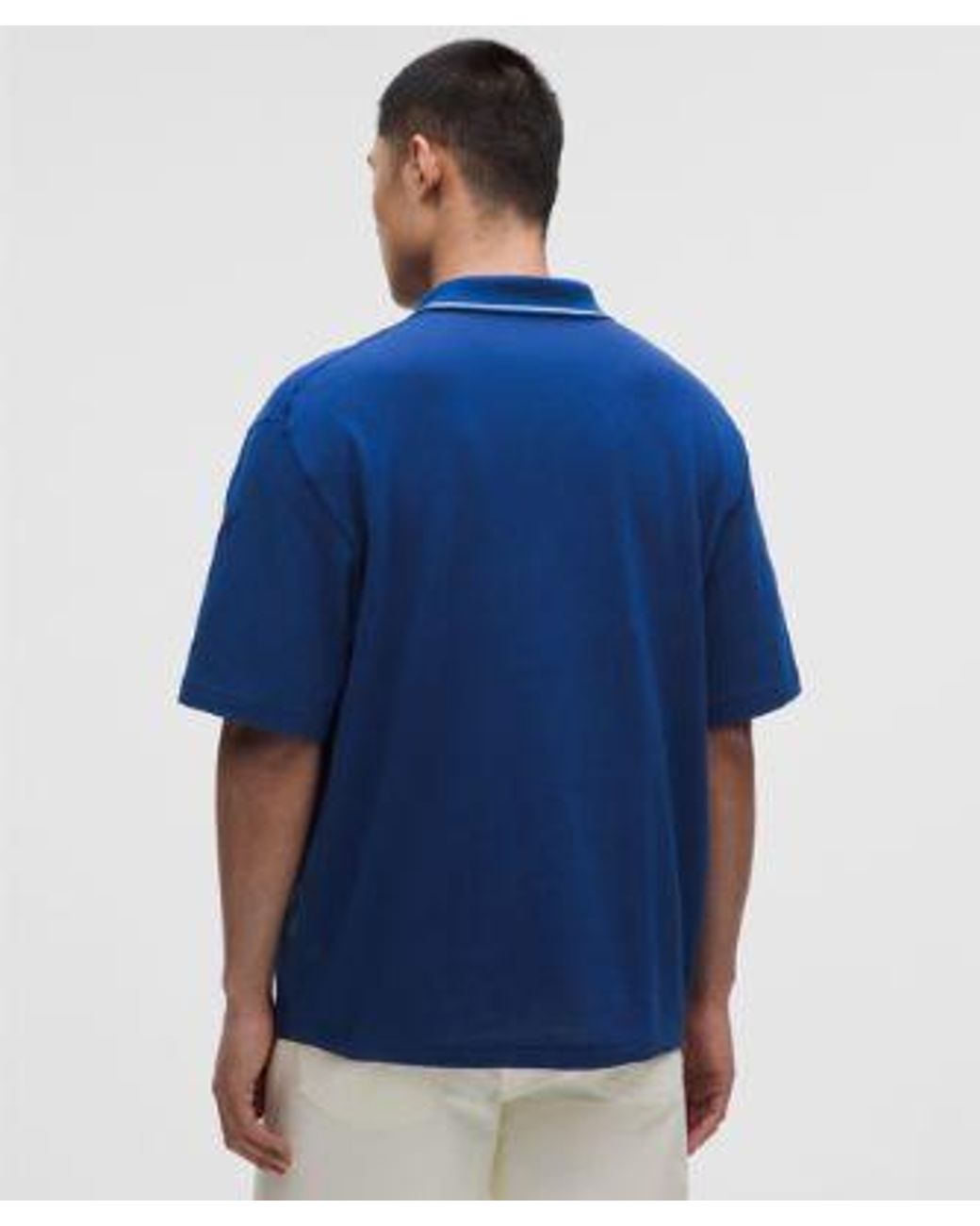 lululemon athletica Blue – -Knit Jersey Short-Sleeve Polo Shirt – – Size Large for men