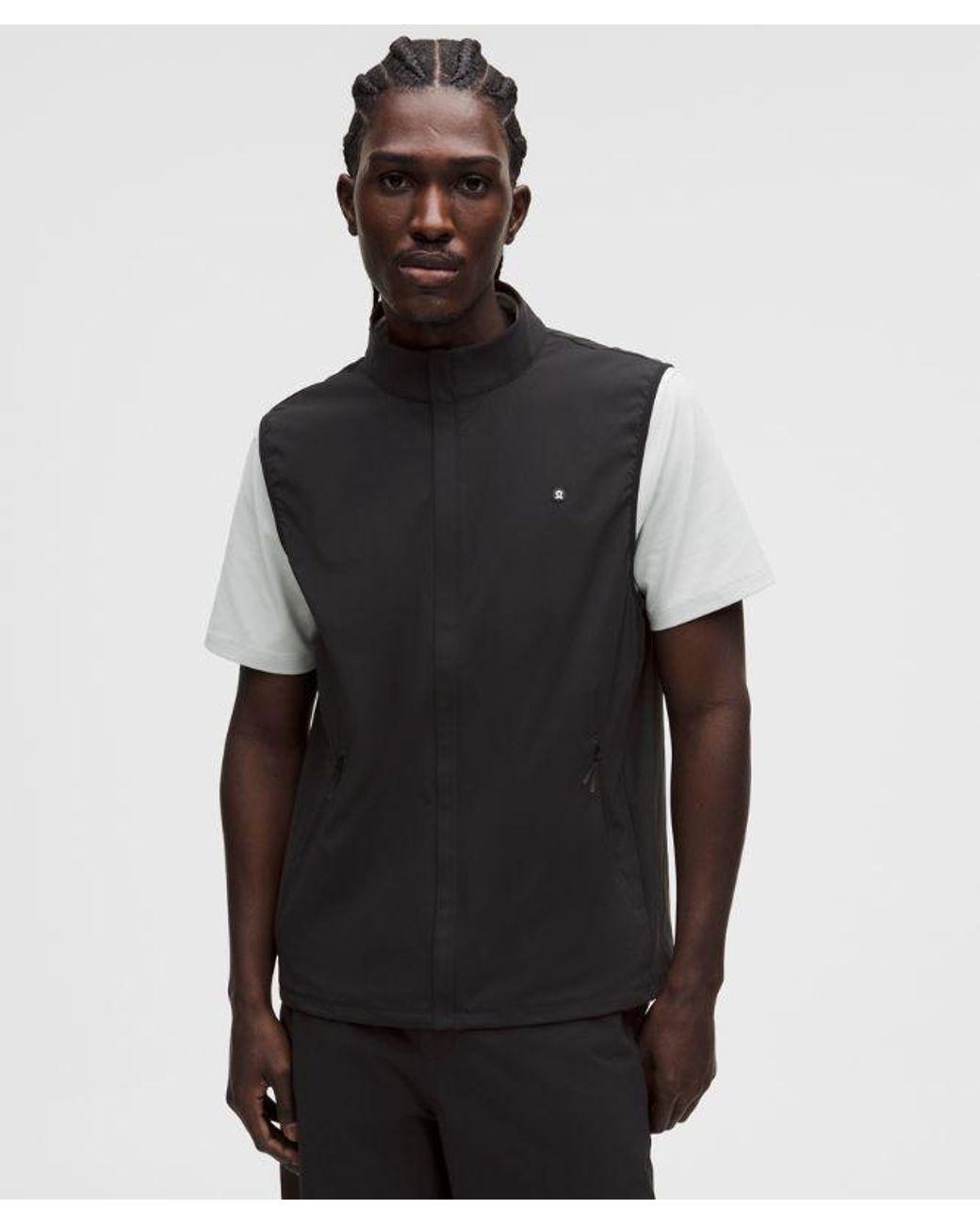 lululemon athletica Black Windproof Full-Zip Golf Vest for men