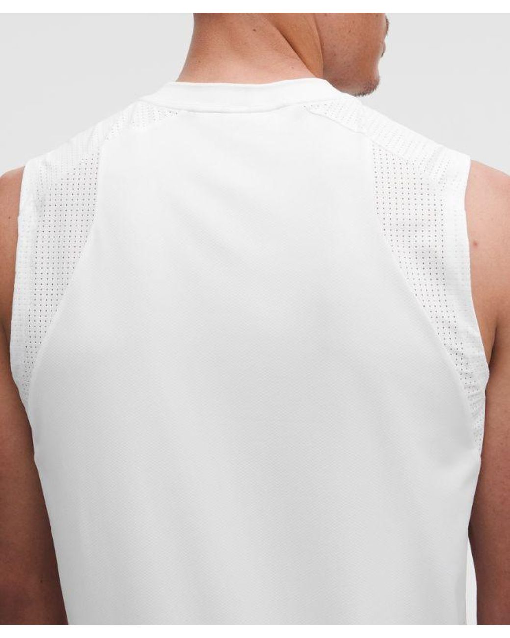 lululemon athletica White Mesh-Panelled Tennis Sleeveless Shirt for men