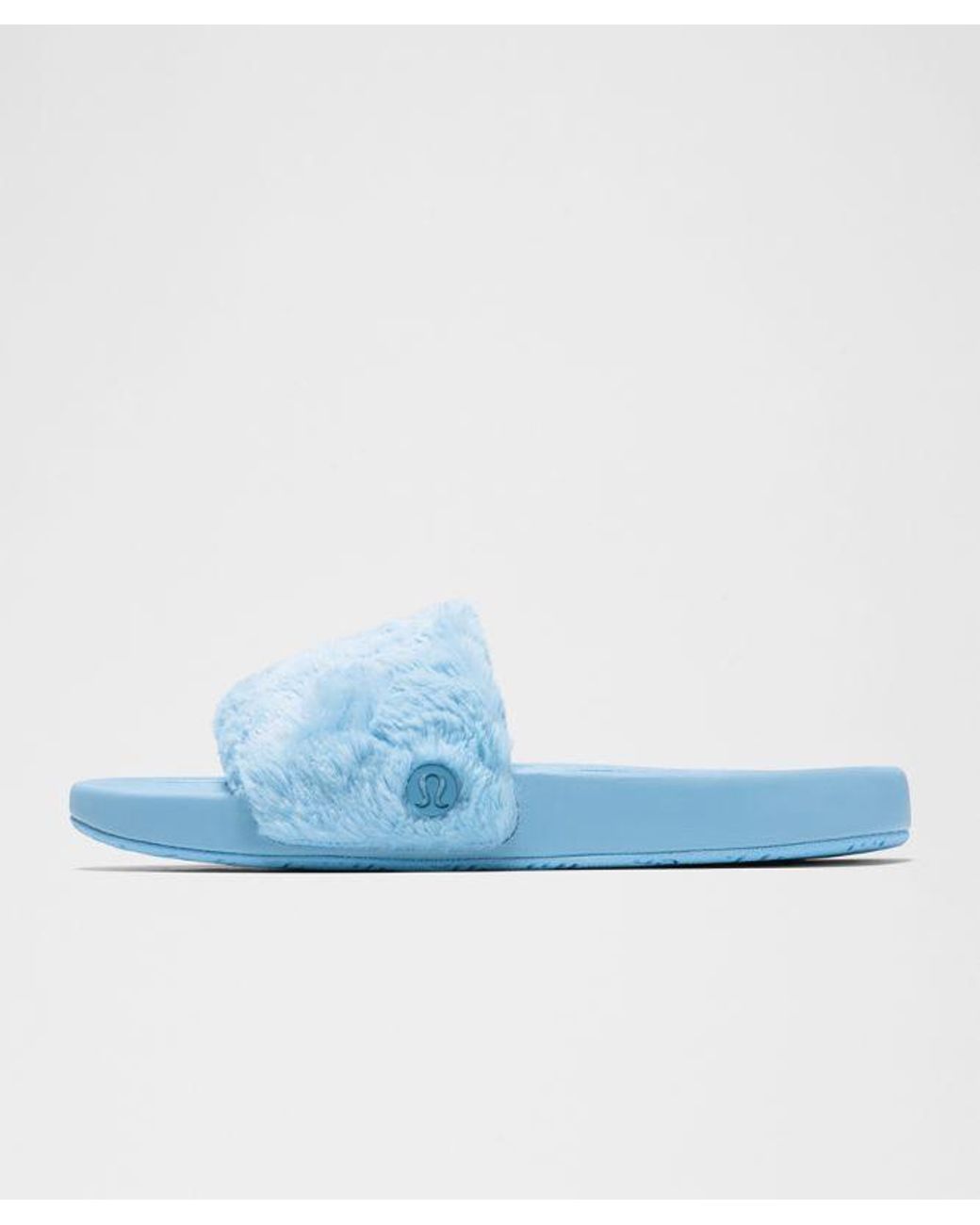 lululemon athletica Blue – Restfeel Faux Fur Slides – – Size 14