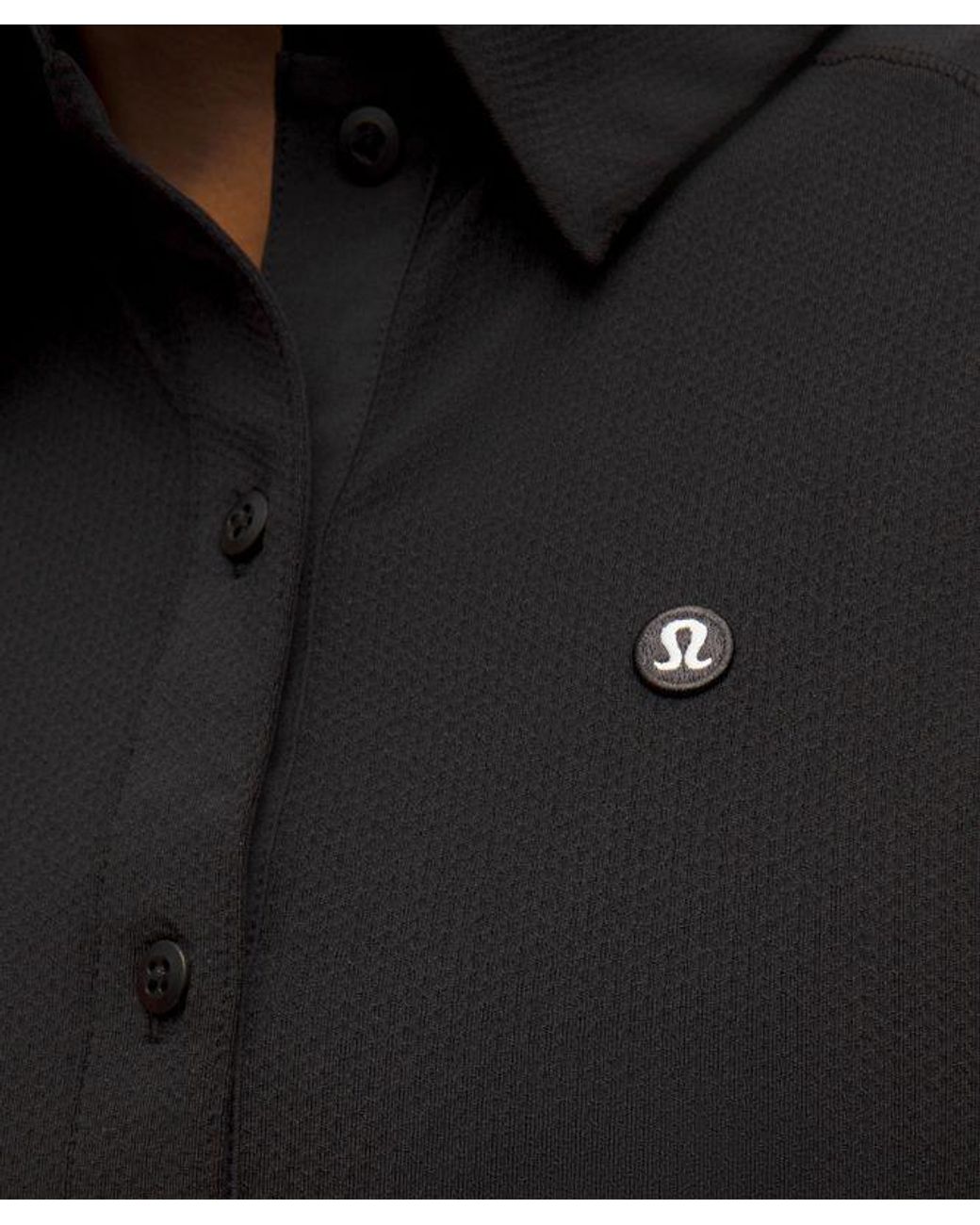 lululemon athletica Black Quick-Dry Sleeveless Polo Shirt Straight Hem