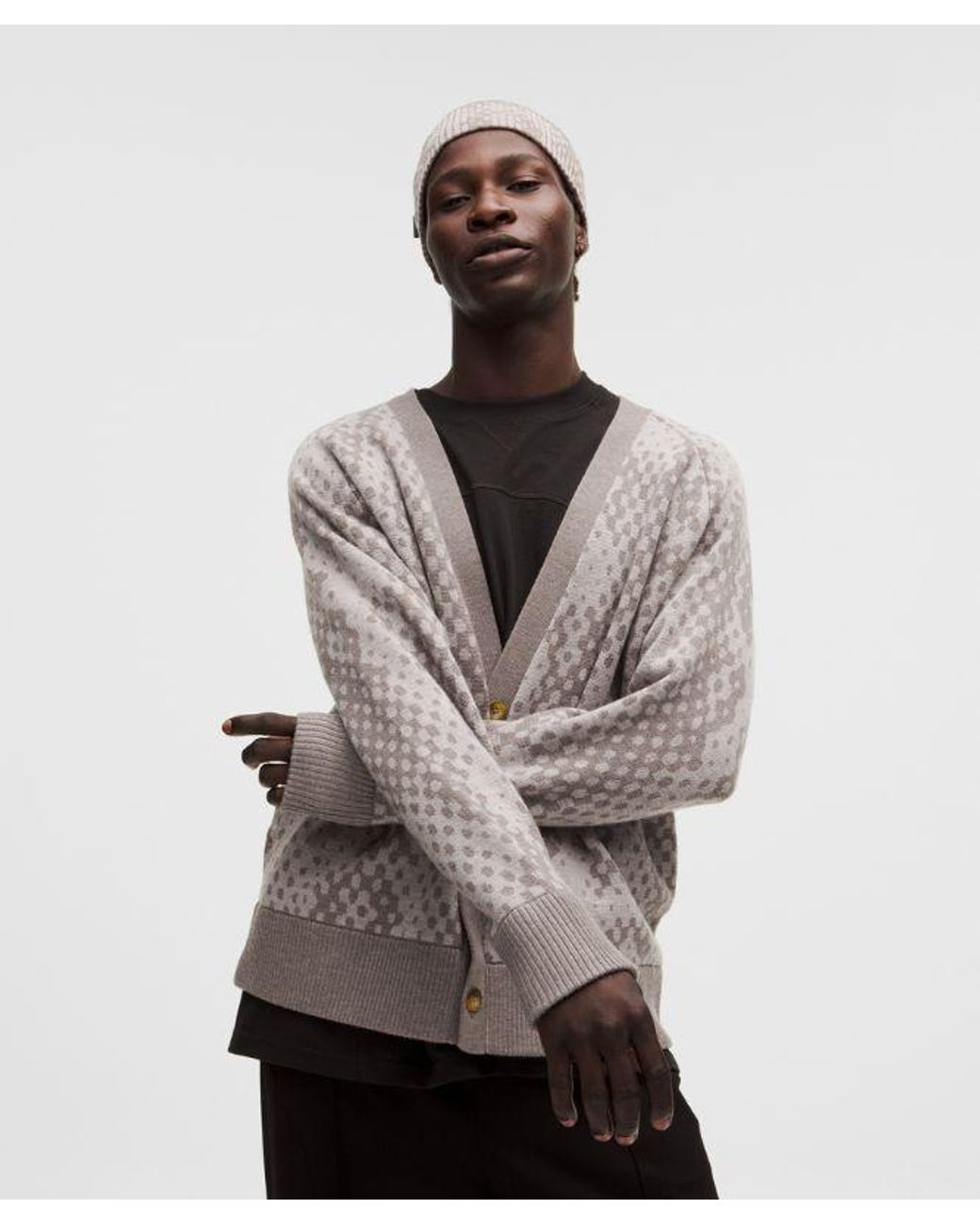 lululemon athletica Gray Merino Wool Cardigan for men