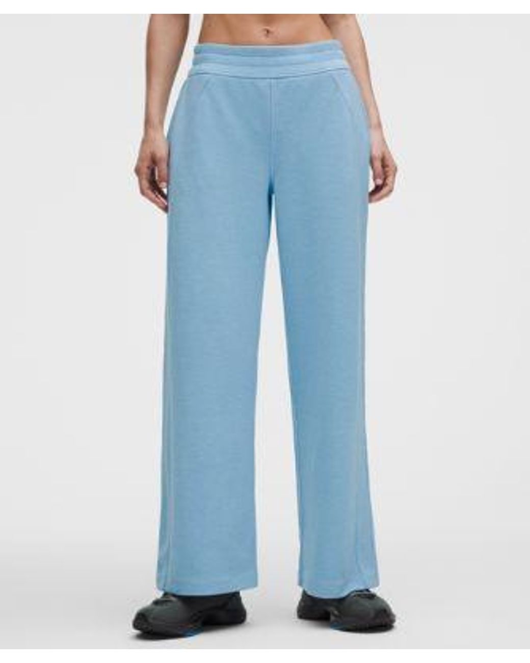 lululemon athletica Blue – Scuba Mid-Rise Wide-Leg Pants Waffle – – Size Large