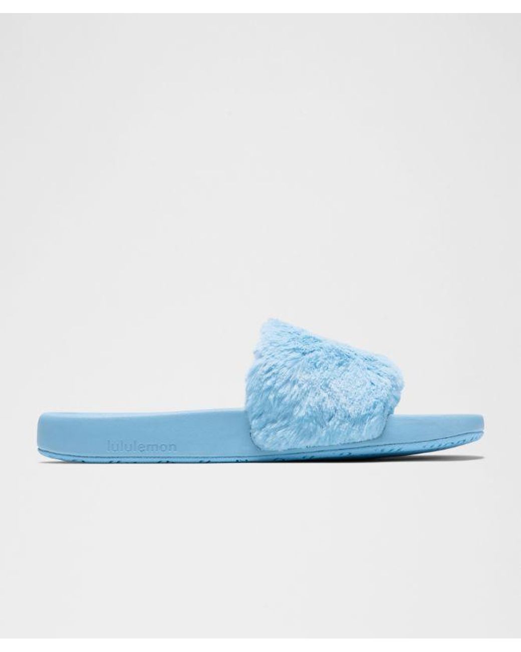 lululemon athletica Blue – Restfeel Faux Fur Slides – – Size 14