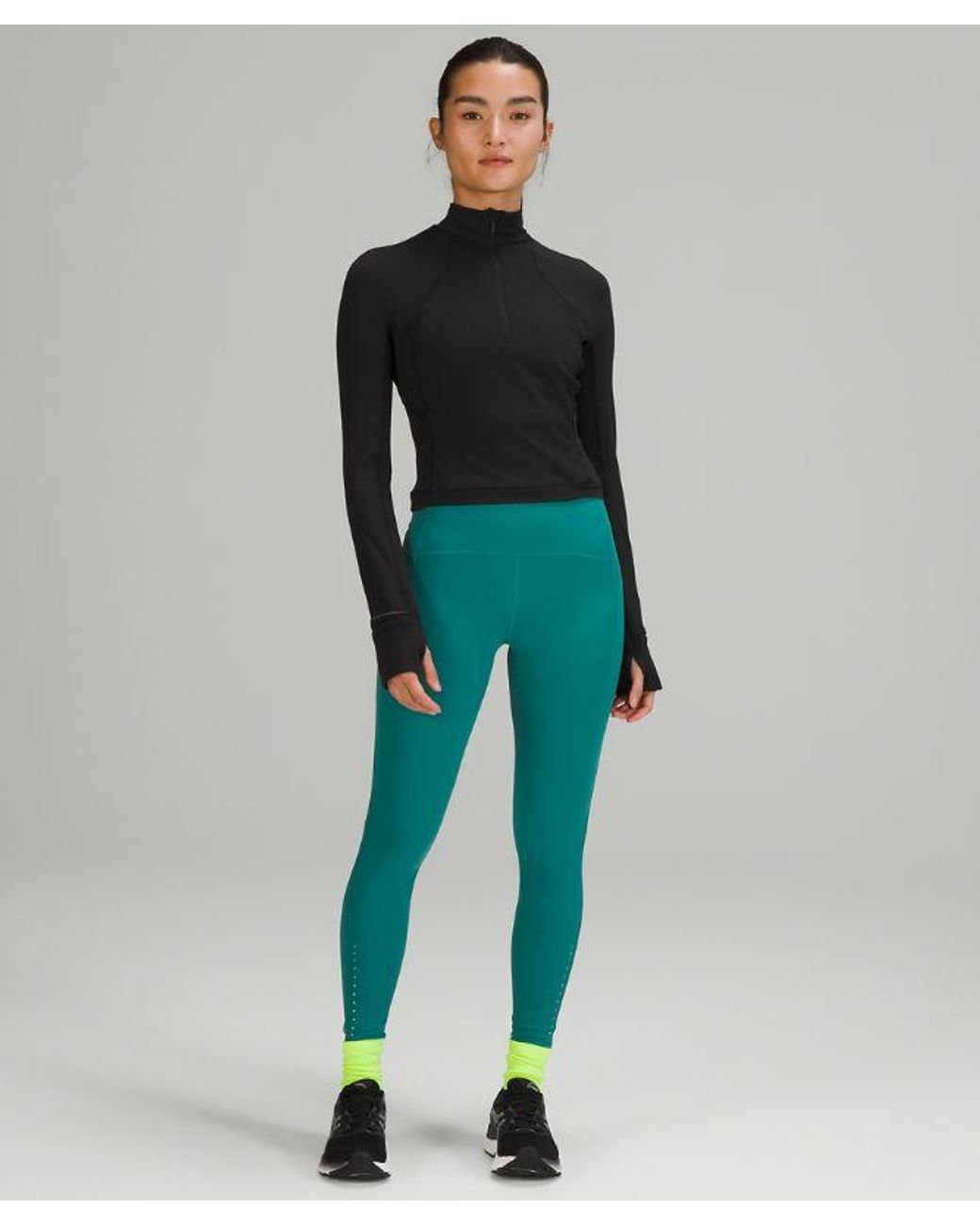lululemon athletica Black It's Rulu Cropped Half Zip